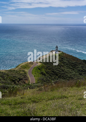 Dh du cap Reinga Cape Reinga Lighthouse phare Nouvelle-zélande Mer de Tasman et l'océan Pacifique Sud réunion Banque D'Images