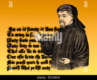 Portrait de Geoffrey Chaucer, ca. 1343 - 1400, une partie de la Canterbury Tales, 14e siècle Banque D'Images