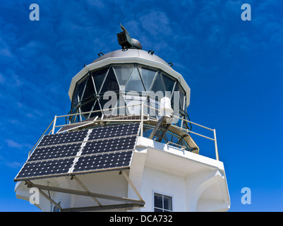 dh Cape Reinga Lighthouse CAPE REINGA NEW ZEALAND Lighthouse Beacon Tower panneaux solaires panneau Banque D'Images