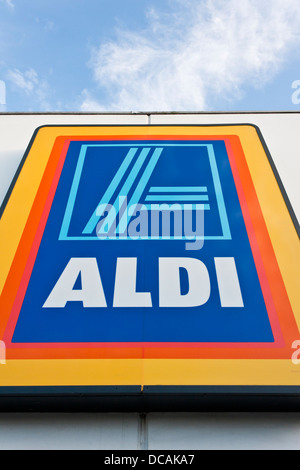 Supermarché Aldi signe. Banque D'Images