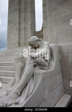 La crête de Vimy Un Canadien de la Première Guerre mondiale War Memorial, France Banque D'Images