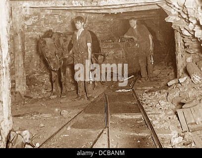 L'extraction du charbon au début des années 1900, Pit Pony Banque D'Images