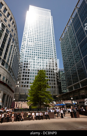 Gratte-ciel One Canada Square à Canary Wharf London England UK Banque D'Images