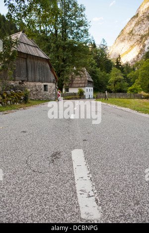 Route à travers la vallée de Trenta. Banque D'Images