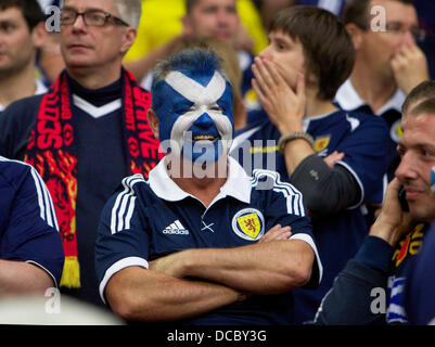Londres, Royaume-Uni. 14Th Aug 2013. L'Écosse au cours du ventilateur le match international entre l'Angleterre et l'Écosse, du stade de Wembley, Londres. © Plus Sport Action/Alamy Live News Banque D'Images