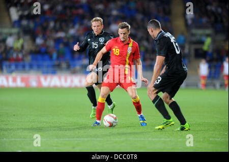 Cardiff, Wales, UK. 14 août 2013. Pays de Galles v République d'Irlande - Friendly International Vauxhall à Cardiff City Stadium : Andy King of Wales. © Phil Rees/Alamy Live News Banque D'Images