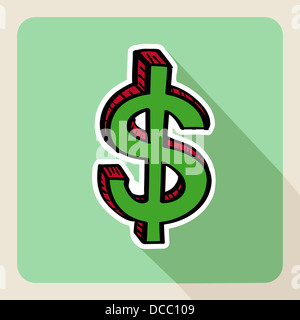 Signe de l'argent à la main, real estate télévision icône. Couches de fichier vectoriel pour faciliter les modifications. Banque D'Images