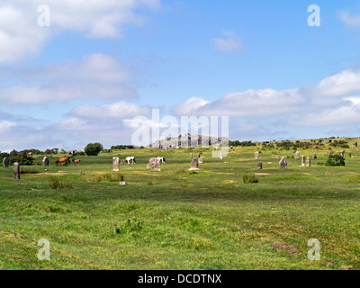 The Hurlers stone circle à laquais près de Liskeard, Cornwall, UK Banque D'Images