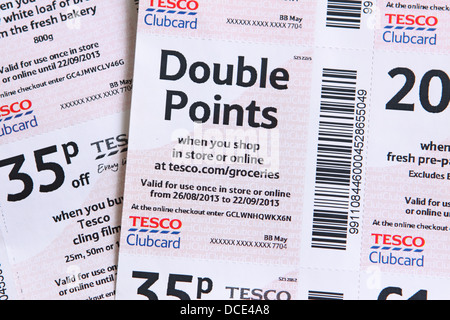 Supermarché Tesco bons points Clubcard offrant le double Banque D'Images