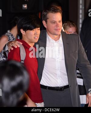 Séoul, Corée du Sud. 14Th Aug 2013. Matt Damon s'occupe le tapis rouge pour Elysium au CGV Séoul le 14 août 2013 à Séoul, Corée du Sud. © Jbp/Jana Press/ZUMAPRESS.com/Alamy Live News Banque D'Images