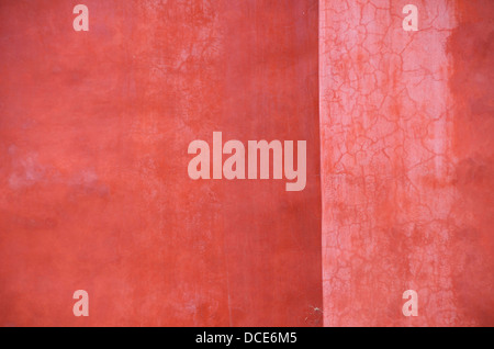 Modèle de mur rouge à Mitla, Oaxaca, Mexique Banque D'Images