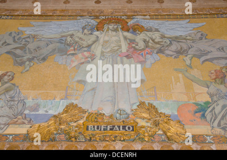 Buffalo, New York. L'Hôtel de Ville art déco historique, de l'intérieur. Photo murale. Banque D'Images