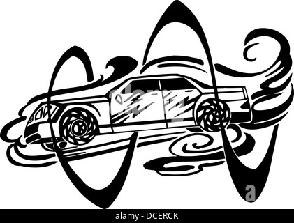 Voiture de course. Design en vinyle. Banque D'Images