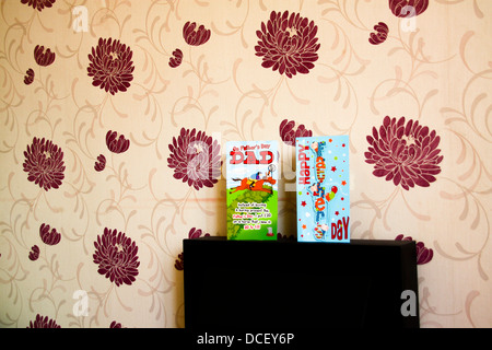 Les cartes de la Fête des pères en haut de feu électrique Banque D'Images