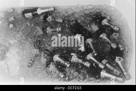 Bouteilles de champagne sur la glace à New York dans ce fichier 2008 photo. (© Richard B. Levine) Banque D'Images