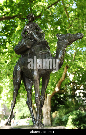 Mémorial à l'Imperial Camel Corps in Victoria Embankment Gardens à Londres, en Angleterre. Banque D'Images