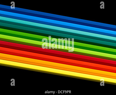 Arrangement de crayons de couleur en noir retour Banque D'Images