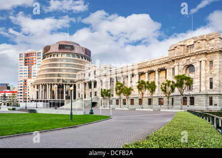 La Maison du Parlement et la ruche, Wellington, Nouvelle-Zélande. Banque D'Images