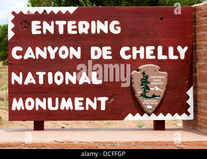 Entrée de Canyon de Chelly National Monument, Chinle, Arizona, USA Banque D'Images