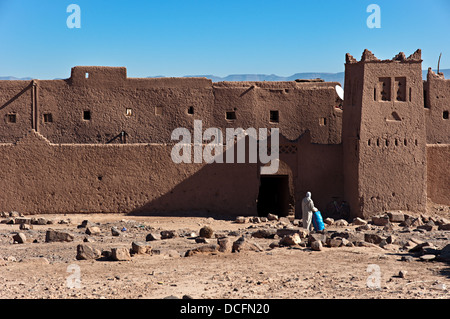 Kasbah dans la vallée du Draa, Zagora, Maroc Banque D'Images