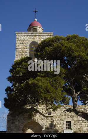 L'église orthodoxe grecque d'Elias située sur le mont Tabor ou le Thabor dans la vallée de Jezreel en Galilée Israël. Banque D'Images