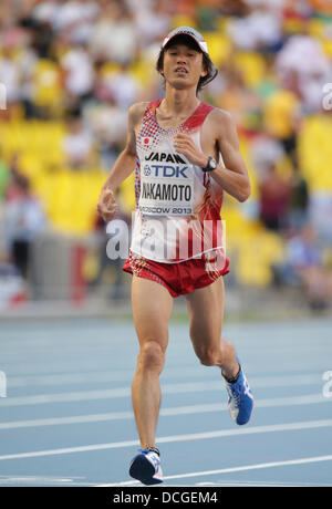 Moscou, Russie. Août 17, 2013. Kentaro Nakamoto du Japon est en compétition dans l'épreuve du marathon à la 14e es Championnats du monde d'athlétisme au stade Luzhniki de Moscou, Russie, 17 août 2013. Photo : Michael Kappeler/dpa/Alamy Live News Banque D'Images