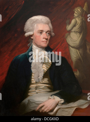 American Vintage la peinture d'histoire du président Thomas Jefferson. Banque D'Images