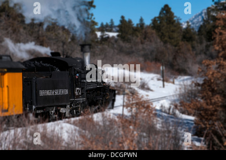 Machine à vapeur de l'État de Durango and Silverton Narrow Gauge Railroad. Banque D'Images