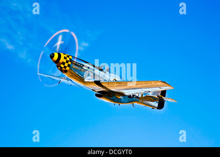 Un North American P-51D Mustang en vol près de Chino, en Californie. Banque D'Images