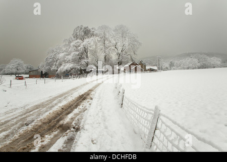 Ferme de neige de l'hiver, Hutton, Guisborough Banque D'Images