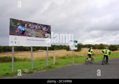 Des sentiers de vélo de montagne à Glasgow, Écosse, Royaume-Uni pour la préparation des Jeux du Commonwealth de 2014. Banque D'Images