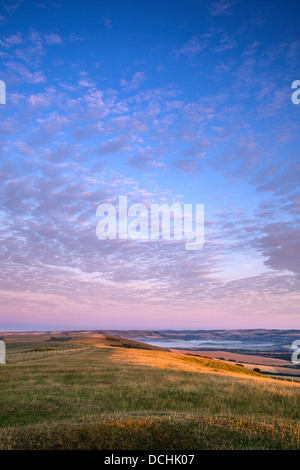 Les terres agricoles au pied de Beacon Firle Banque D'Images