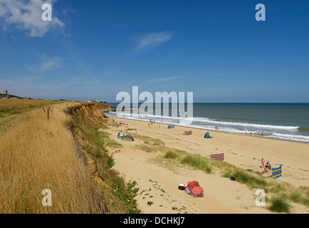 Happisburgh Plage été North Norfolk Banque D'Images