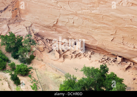 L'Antelope House ruines Anasazi, vu de l'Amérique du Rim au Canyon de Chelly National Monument, Chinle, Arizona, USA Banque D'Images