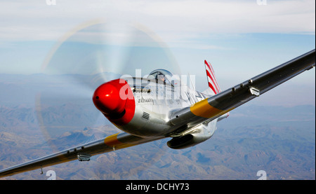 Un North American P-51D Mustang en vol près de Prescott, en Arizona. Banque D'Images