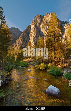 Plus de granit la fourche sud de la Kings River près de Cedar Grove, Kings Canyon National Park, Californie Banque D'Images