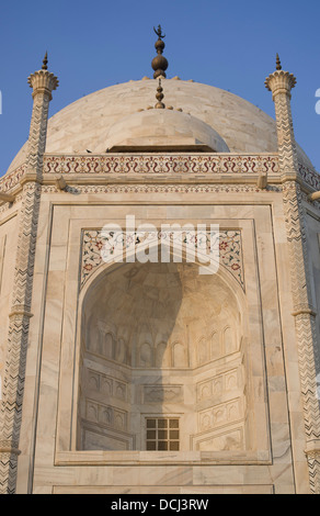 Mausolée en marbre blanc du Taj Mahal - Agra, Inde Banque D'Images