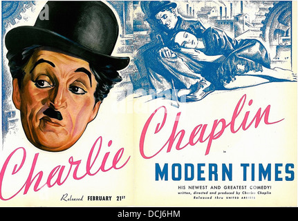 Les temps modernes - Affiche - film réalisé par Charlie Chaplin - United Artists, 1936 Banque D'Images