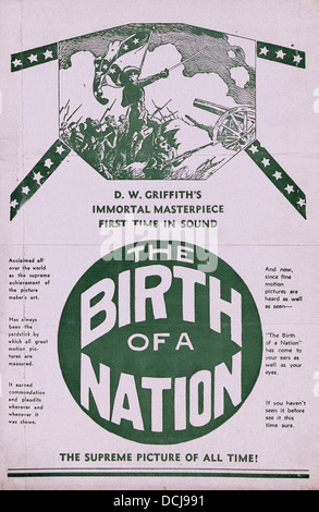 La NAISSANCE D'UNE NATION - Affiche - film réalisé par D. W. Griffith - Epoch produisant Corp 1915 Banque D'Images