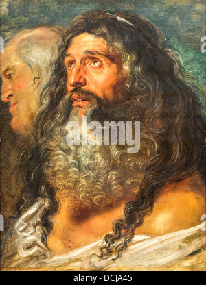 17e siècle - Etude de deux têtes - Pierre Paul Rubens (1609) - Metropolitan Museum of Art - New York Huile sur toile Banque D'Images