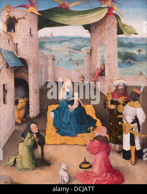 15e siècle - l'Adoration des Mages, 1470 Jérôme Bosch - Philippe Sauvan-Magnet / Active Museum Huile sur bois Banque D'Images