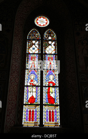 Ancien monastère de Windows à Wienhausen près de celle, Lueneburger Heide, Basse-Saxe, Allemagne Banque D'Images