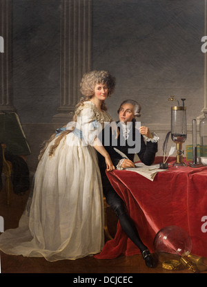 18e siècle - Antoine-Laurent Lavoisier et sa femme, 1788 - Jacques-Louis David Banque D'Images