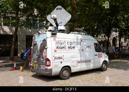 Itn news chaînes tv van London England UK uplink Banque D'Images