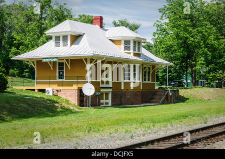 Restauré 1910 Train Depot, Montpelier, Orange County, Virginie Banque D'Images