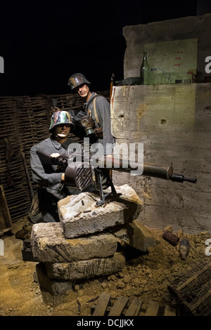 Mitrailleuse allemand Maschinengewehr 08 / MG 08/15 de la Première Guerre mondiale, l'un dans le Memorial Museum Passchendaele Zonnebeke, 1917 Banque D'Images