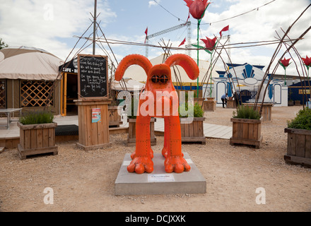 Gromit Unleashed, un sentier de 80 Gromit oeuvres d'art de Bristol pour 10 semaines. Banque D'Images