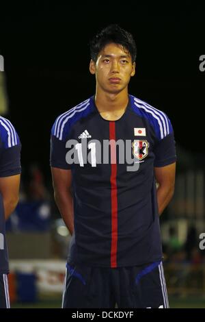 Kousuke Kinoshita (JPN), le 15 août 2013 - Football : L'Alcùdia U20 tournoi international de soccer U19 match entre le Bélarus et U19 du Japon, à l'Estadio Municipal Els Arcs dans l'Alcudia, Espagne, le 15 août 2013. (Photo de bla) Banque D'Images