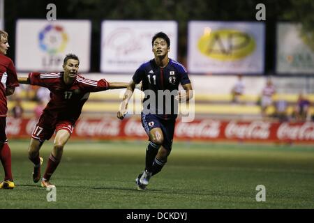 Kousuke Kinoshita (JPN), le 15 août 2013 - Football : L'Alcùdia U20 tournoi international de soccer U19 match entre le Bélarus et U19 du Japon, à l'Estadio Municipal Els Arcs dans l'Alcudia, Espagne, le 15 août 2013. (Photo de bla) Banque D'Images