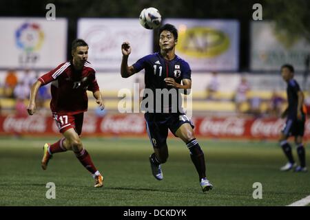 Kousuke Kinoshita (JPN), le 15 août 2013 - Football : L'Alcùdia U20 tournoi international de soccer U19 match entre le Bélarus et U19 du Japon, à l'Estadio Municipal Els Arcs dans l'Alcudia, Espagne, le 15 août 2013. (Photo de bla) Banque D'Images